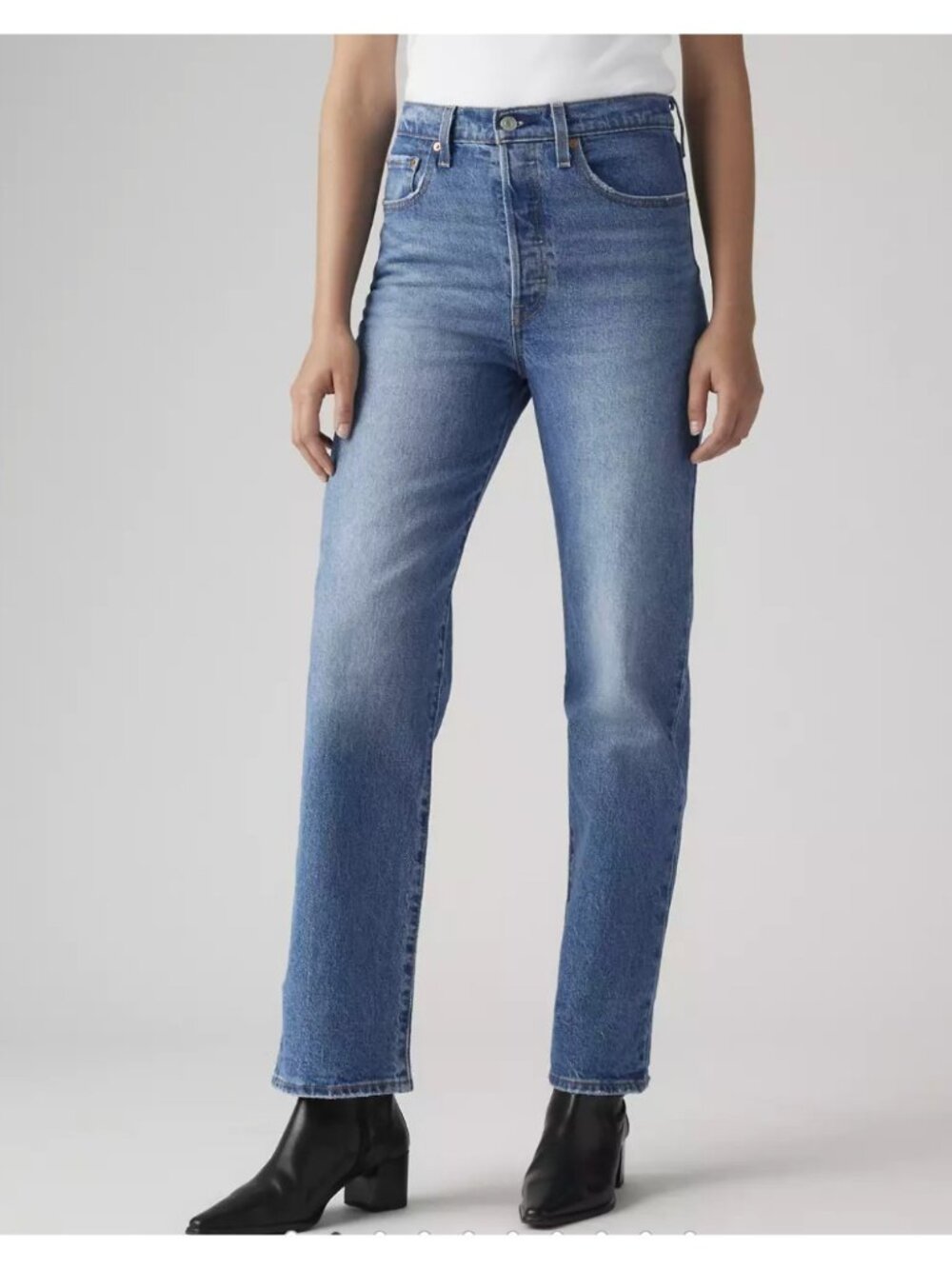 New Levi's 32x27 Premium Ribcage Straight Ankle Women's Jeans Dance Around